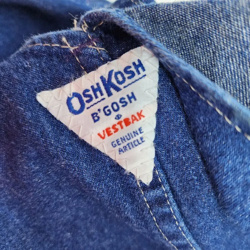 OshKosh B'Gosh Men's Jean Overalls Vestbak Size 36X32 USA Vintage Denim Workwear